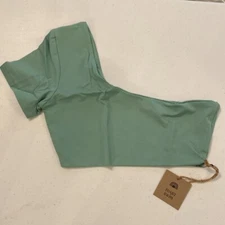 Toast swim x free people SIGNATURE ONE SHOULDER CROP - TOP MING green Size small