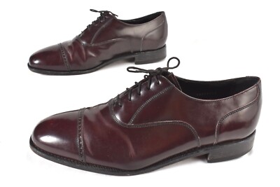 Florsheim Mens Lexington Burgundy Leather Cap Toe Shoes  display picture 3