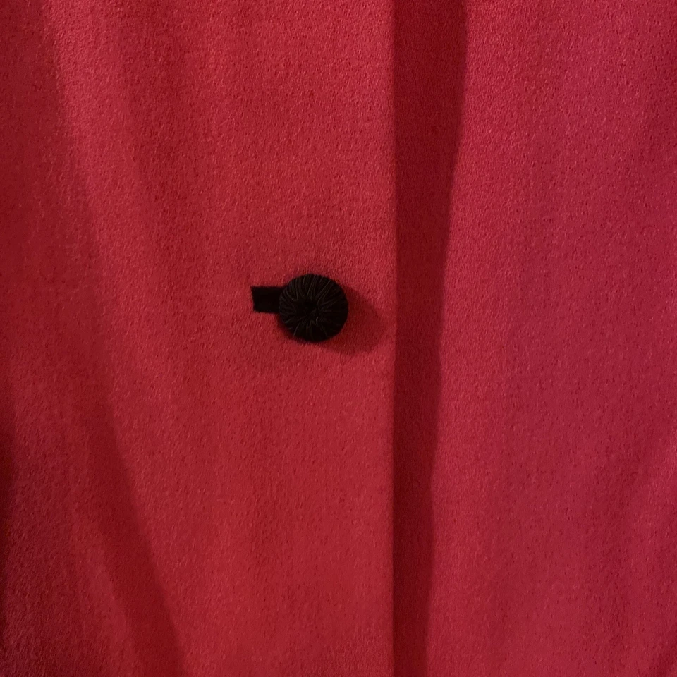 Vestido Linda Allard Ellen Tracy Vintage 100% Lana Fucsia Botón Talla 10 Pequeño Foto 3 de 4