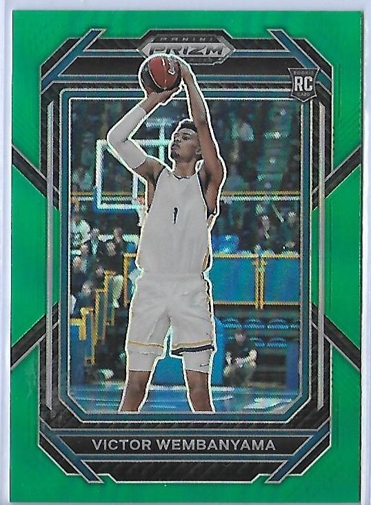 2023 Panini Prizm Draft Picks Victor Wembanyama Green Prizm RC 