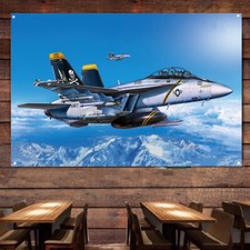 F/A-18E Super Hornet Fighter arte de pared póster decoración de pared pancarta aviación arte bandera