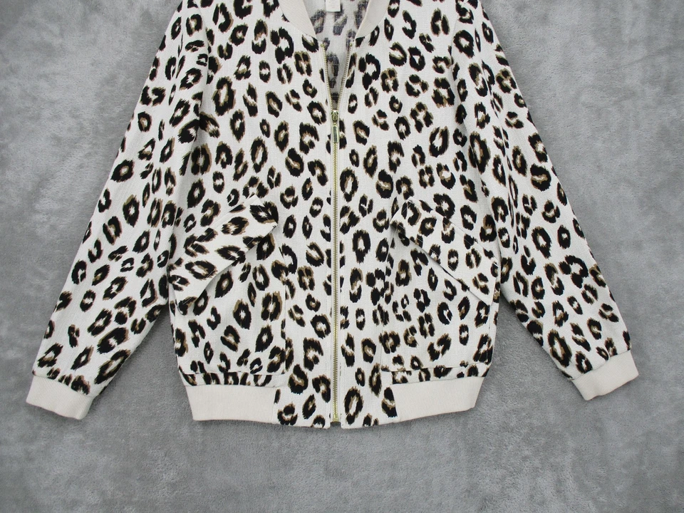 Chaqueta Chicos 0 EE. UU. Pequeña Leopardo Estampado Animal Bombardero Cremallera Completa Bolsillos Forrados Foto 4 de 4