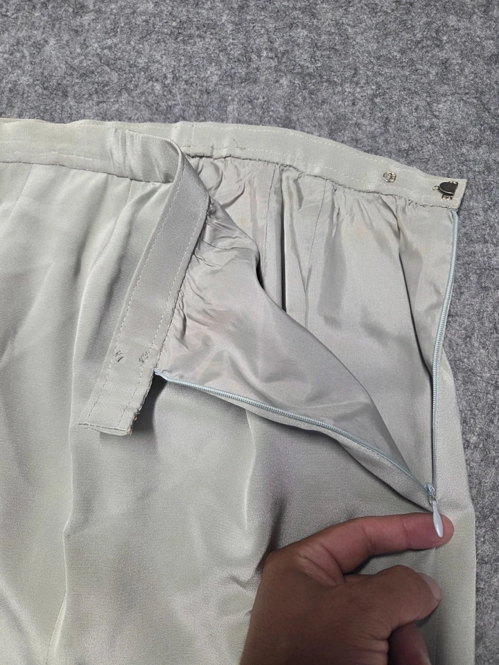 Jaqueta casaco feminina estampada longa linha A saia verde sálvia zíper trabalho manual - Imagem 4 de 4