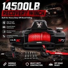 X-bull 14500lbs Electric Winch Synthetic Rope Wireless Trailer Truck 4wd Offroad