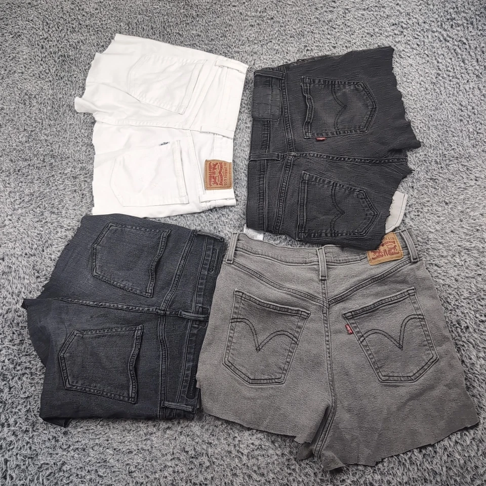 Lote de jeans de mezclilla chatarra material multicolor artesanías proyectos de costura corte 4 libras Foto 2 de 4