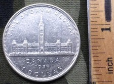 1939 George VI Royal Visit 80% Silver Dollar, Canadian Silver $1 Coin, KM #38