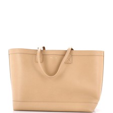 Burberry Shopping Tote Leather with Check Canvas Interior Medium