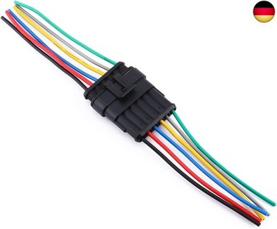 Qiilu 6-poliger Stecker, stecker, Neue 5 Kits 3/4/5/6 Pin Way Wasserdichte Auto