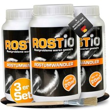 3 x ROSTIO Rostumwandler 1 L Rostkonverter Rostentferner Rostschutz-Grundierung