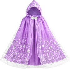 Hulaha Girls Princess Cape Kids Snowflake Play Cloak Girls Party Cape Costume...