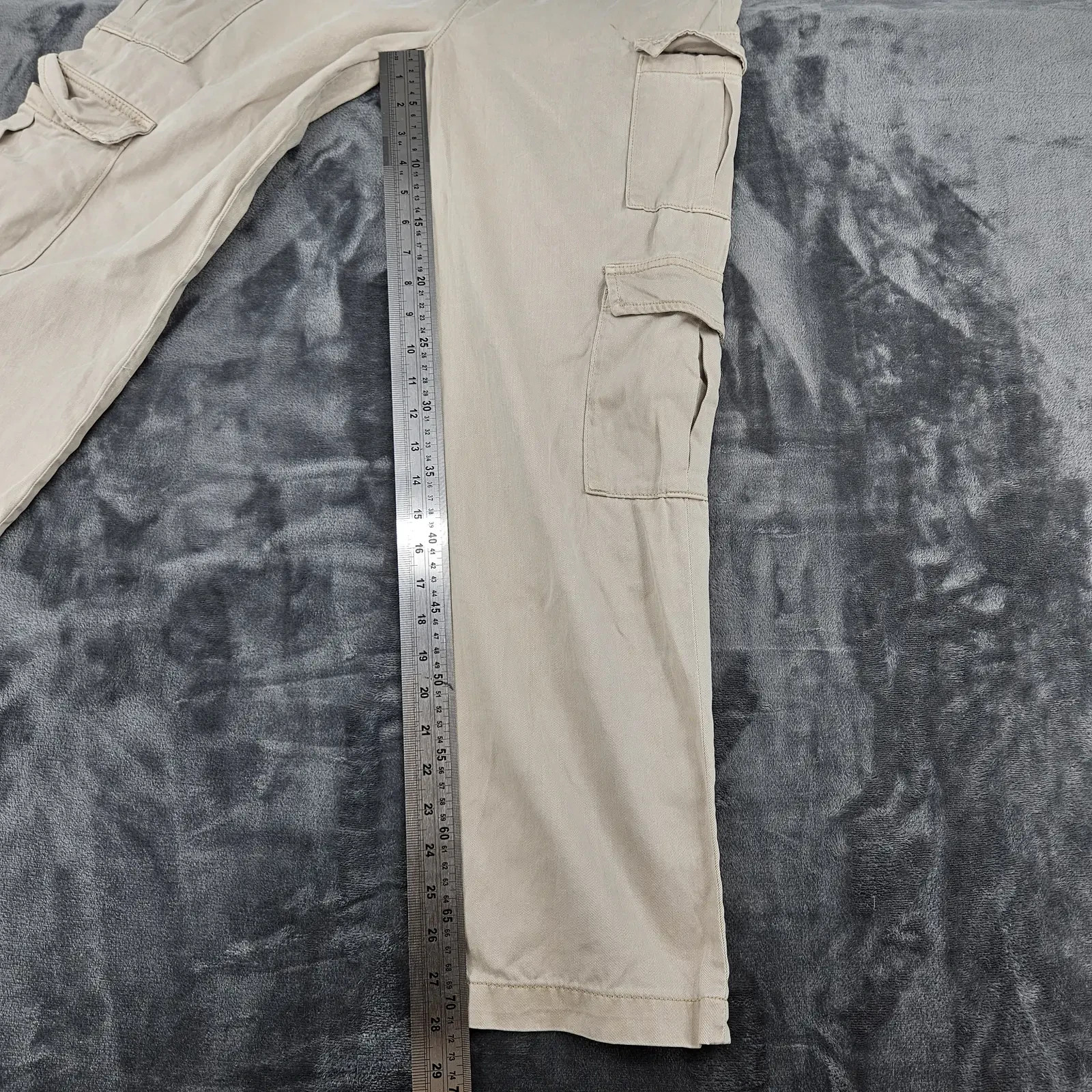 M&S Cargo Trousers Age 13-14 Stone Combat Utility Straight Leg 164cm 26.5W image 2