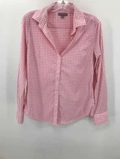 Peter Millar Pink Size Medium Check Print Long Sleeve Button Down