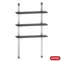 Keter 97cm / 38.1 Shelving Kit in Black, 3 Variable Height Shelves