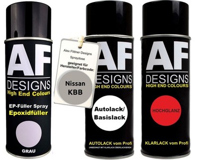 Epoxid Spraydose Set für Nissan KBB Silver Metallic Spraydose EP Grundierung Kla