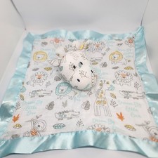 NWOT Bananafish Muslin Giraffe Lovey Baby Security Blanket Blue Satin Jungle 15"