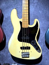 Fender USA Jazz Bass 1976 Vintage Cream Maple Neck Block Inlay 70s Electric Bass