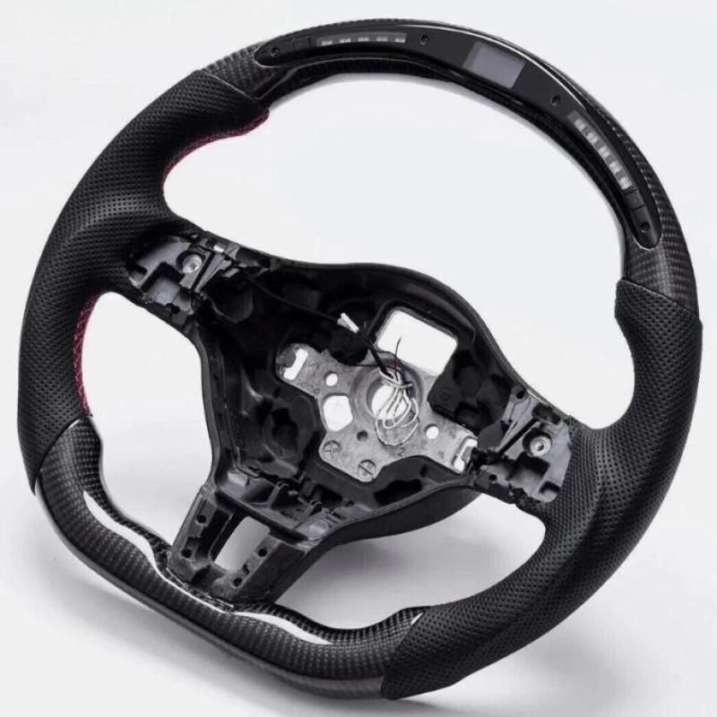 LED Real Carbon Fiber Steering Wheel For 2008-2012 VW Golf 6 GTI MK6 Scirocco - Image 4 of 4