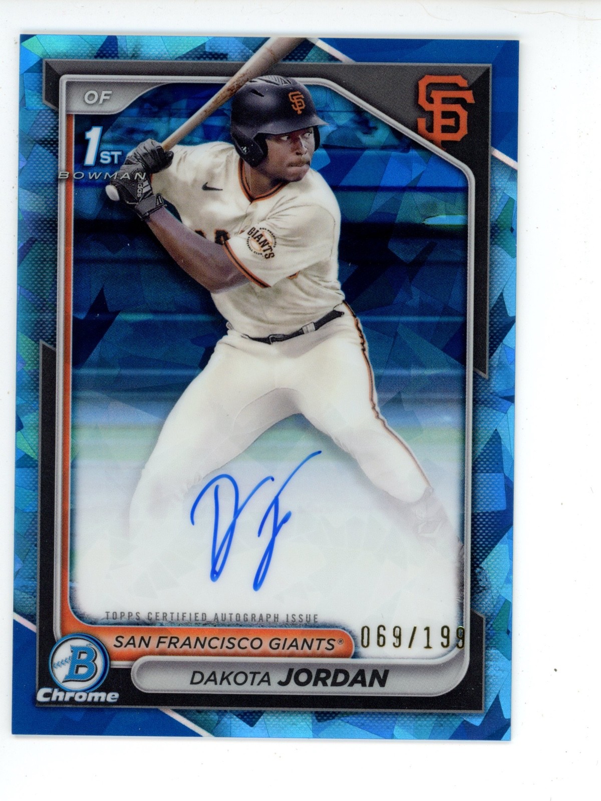 2024 Bowman Chrome Draft Sapphire Auto Dakota Jordan /199