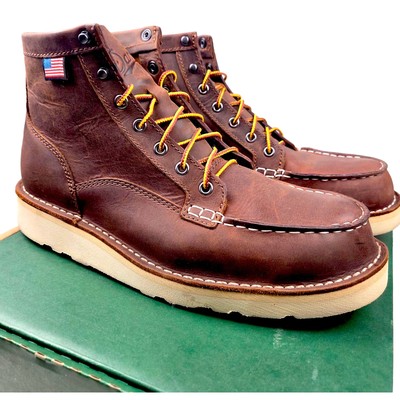 Купить danner mens 15563 moc toe 6 brown oiled leather lace 