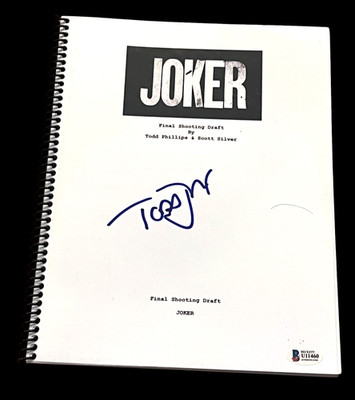 TODD PHILLIPS SIGNED AUTOGRAPH MOVIE SCRIPT THE JOKER BECKETT BAS COA E