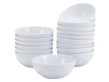 16-Pack White Porcelain Coupe Bowl, 5.9" diameter, Round, Microwave-safe