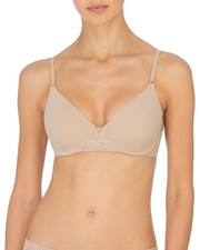 Natori Bliss Perfection Contour Bra Women 36B Cafe Floral Lace Underwire JDM2779