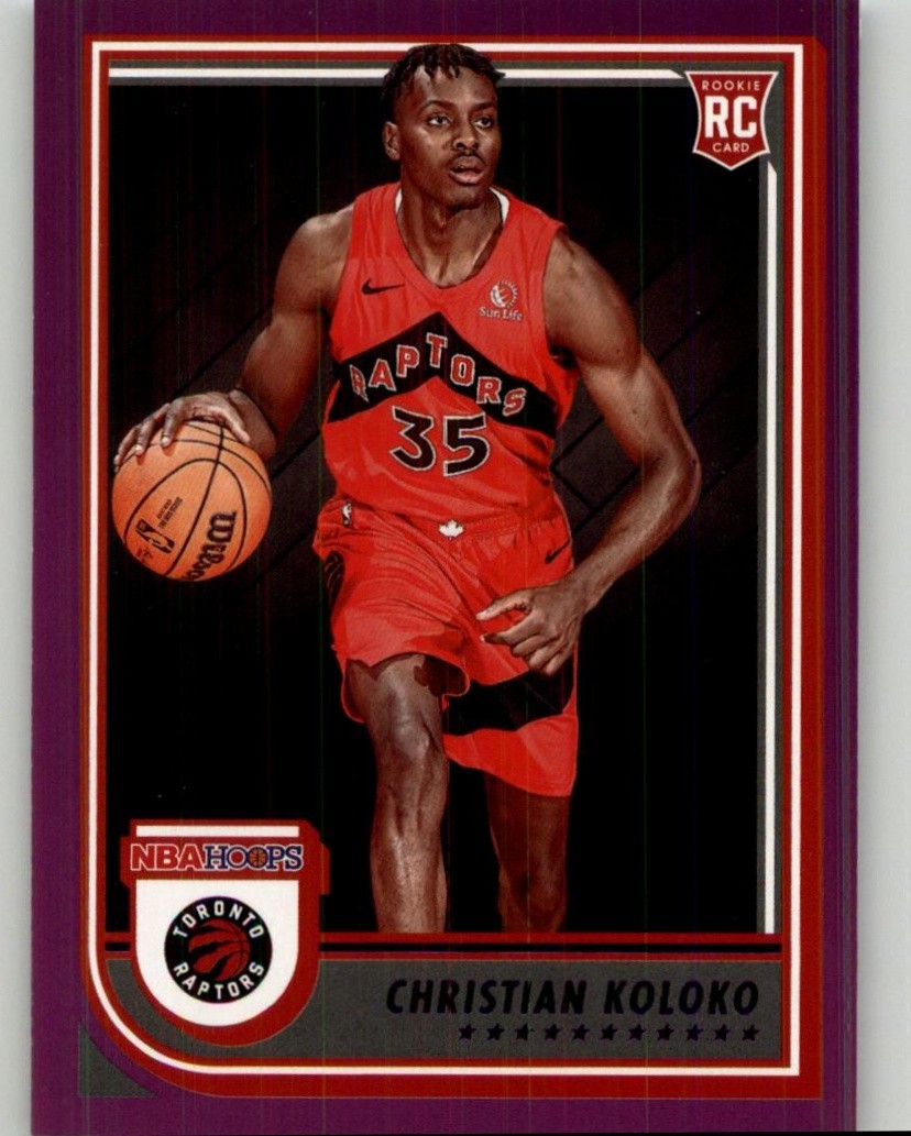 2022-23 Hoops Christian Koloko Purple Rookie #261 RC Toronto Raptors