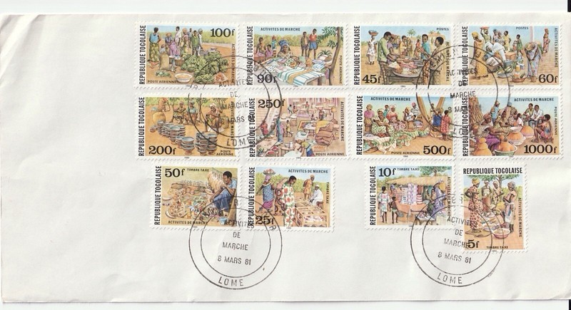 1981 Togolaise Africa Activities De Marche First Day Issue Set Cover Envelope