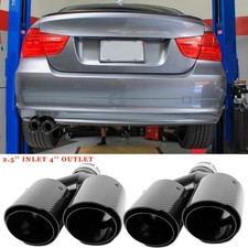 2.5" to 4" Carbon Fiber Exhaust Tip Double Slant Cut For 3 Series 328i 335i 340i