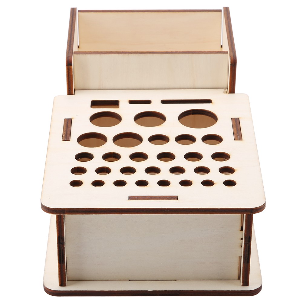 Multi Hole Craft Tool Storage Wooden Holder For Leathercraft Premium