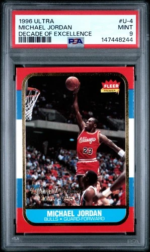 1996 FLEER ULTRA DECADE OF EXCELLENCE #U-4 MICHAEL JORDAN PSA 9