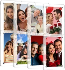 Set of 8 Magnetic Picture Frames, Mini Instax Transparent