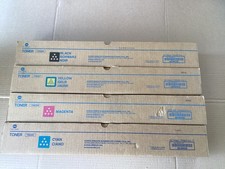 NEW Lot of 4, Genuine Konica Minolta TN629 K/C/M/Y Toner Cartridges