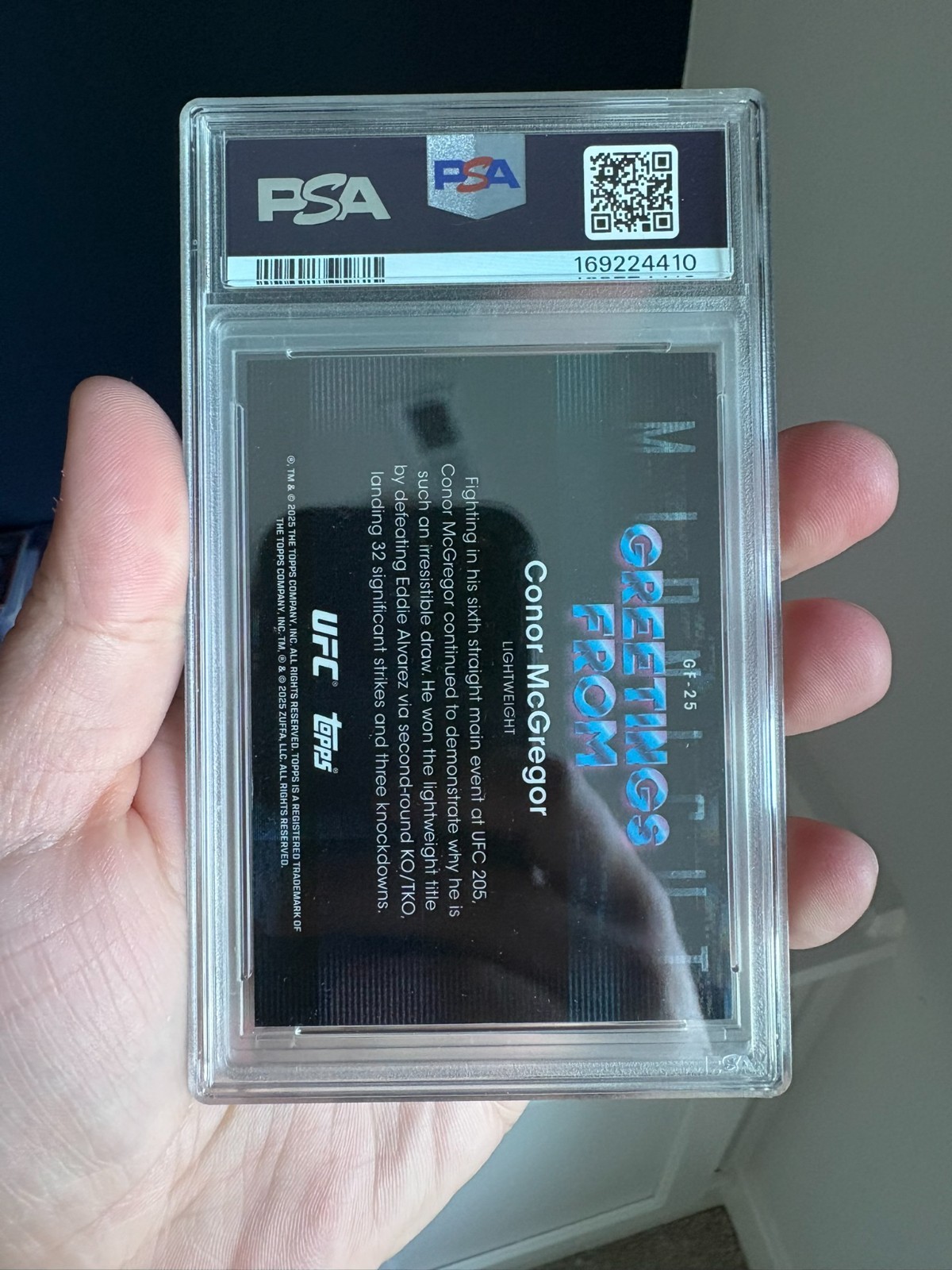 Conor McGregor Greetings From - 2025 Topps Chrome UFC #GF-25 - PSA 9 view 3