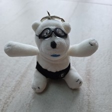 BIRDS EYE CLARENCE POLAR BEAR KEYRING WITH GOGGLES SWIMMING TOY