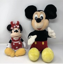Disney Mickey Mouse Minnie Mouse Plush Stuffed Animal Toy Lot Set 2 Medium