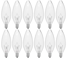 CYLYT 12-Pack E12 Candelabra Light Bulbs 25W Warm White 25 Watts, Aluminum
