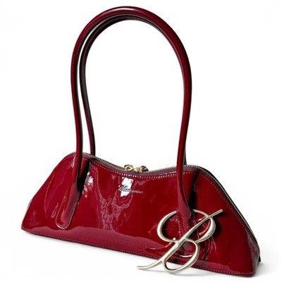 Blumarine Schultertasche Kiss Me rot Lackleder neu mit Etikett Made in Italy