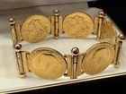 Antique 6 British Gold Sovereign Coin Bracelet - 68 gr. King George V - Custom