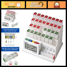 31-Day Pill Organizer with Talking Alarm - 4x Daily Medication Reminder Box, HSA