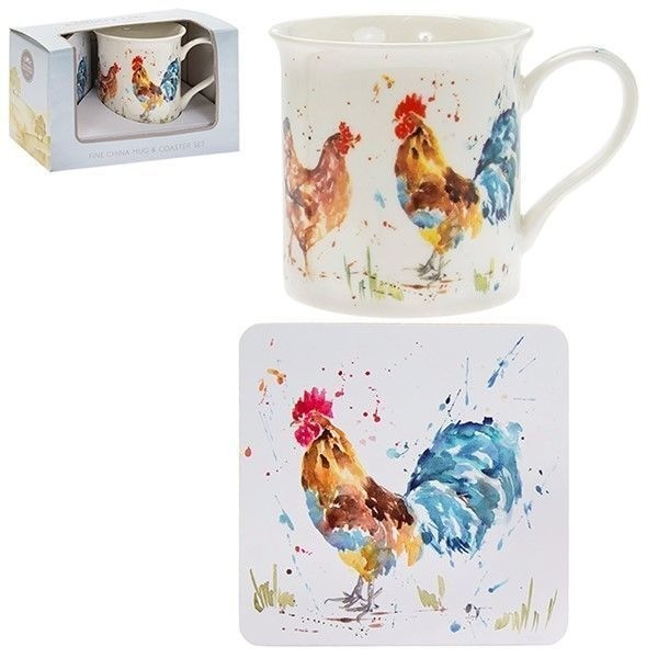 Roaster & Chicken Mug Fine China 8.5 CM Microwave & Dishwasher Safe Ceramic