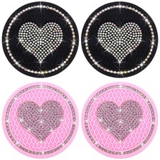 4 Pcs Sous-verre Strass Dessous Pour Véhicules Amovibles Voiture Table Basse