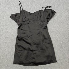 Urban Outfitters Dress Womens M Black Satin Slip Mini Sweetheart Strappy Party