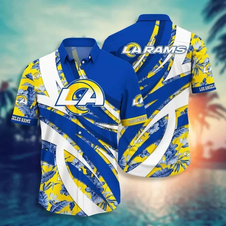 Los Angeles Football Tropical Waves Hawaiian Shirt Summer Aloha