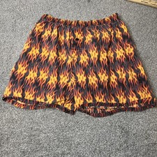 Sonoma Boxer Shorts Boys XL 18/20 Orange Flame Print Cotton Pajama Sleepwear y2k