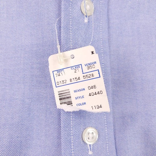 Vintage Gant Shirt Mens Large 16.5 34 Blue Oxford Club OCBD Union Made USA 70s - Picture 5 of 13