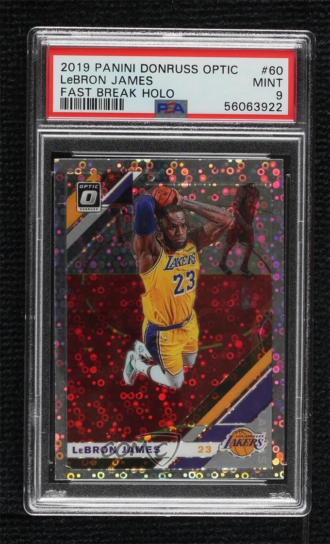2019-20 Panini Donruss Optic Fast Break Prizm LeBron James #60 PSA 9 MINT 1kc0