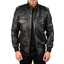 MEN’S AGENT SHADOW BLACK LEATHER JACKET