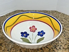 Villaware Large Floral 13-1/18 Ceramic Serving Bowl Italy No  Chips- cracks EUC