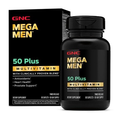 GNC Mega Men50 Plus Multivitamin 120ct 69 Day Supply - New Sealed - USA SHIPPING